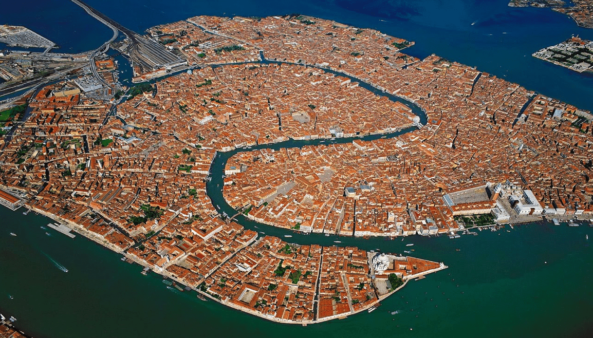 Fotografia aérea de Veneza.
